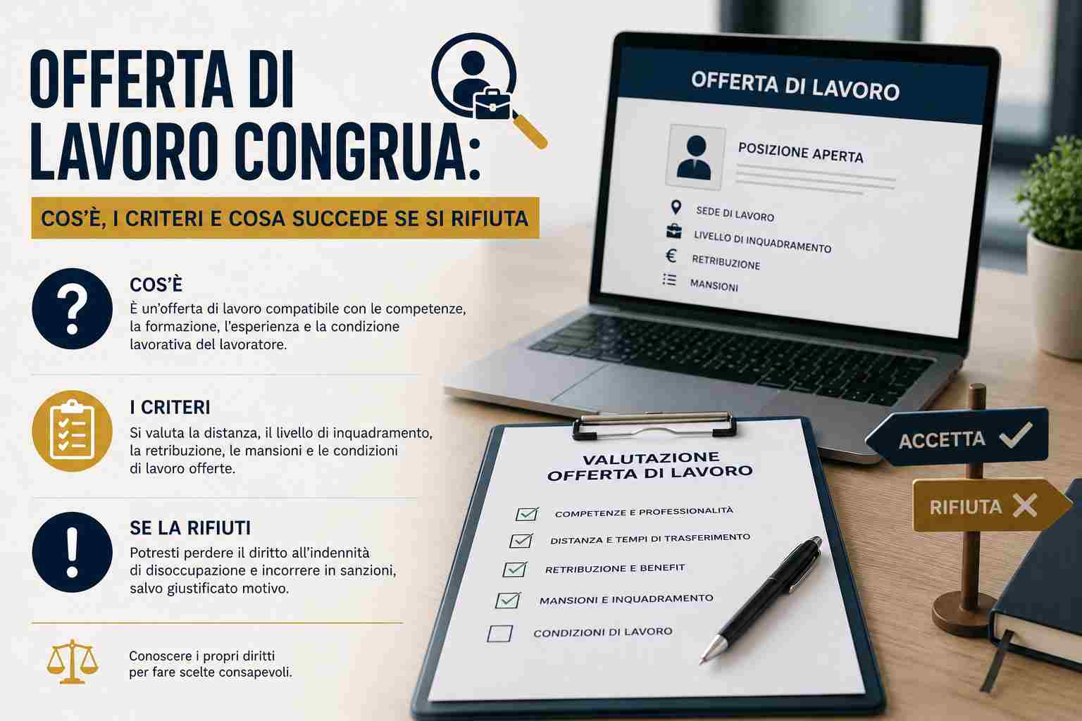 Offerta di Lavoro Congrua: cos'è, i criteri e cosa succede se si rifiuta