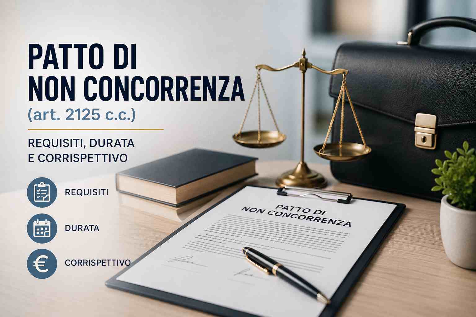 Patto di Non Concorrenza (art. 2125 c.c.): requisiti, durata e corrispettivo