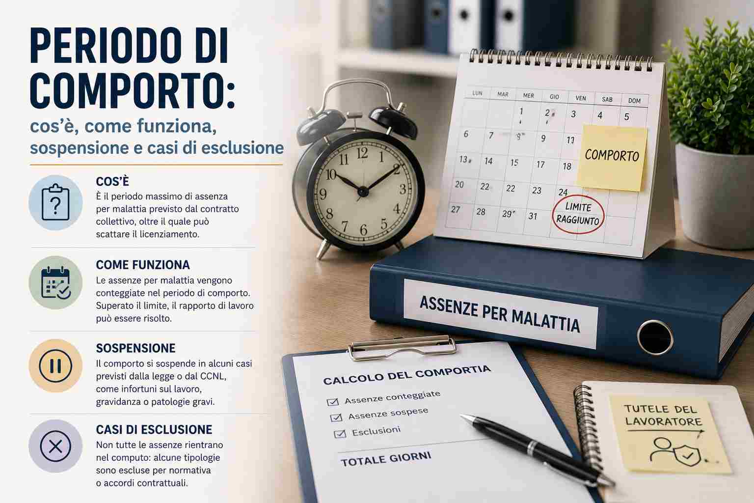 Periodo di Comporto: cos'è, come funziona, sospensione e casi di esclusione